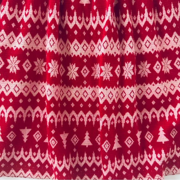 Old Navy 4T Toddler Girl Red Dress Holiday Christmas Tree Fair Isle - Picture 5 of 6